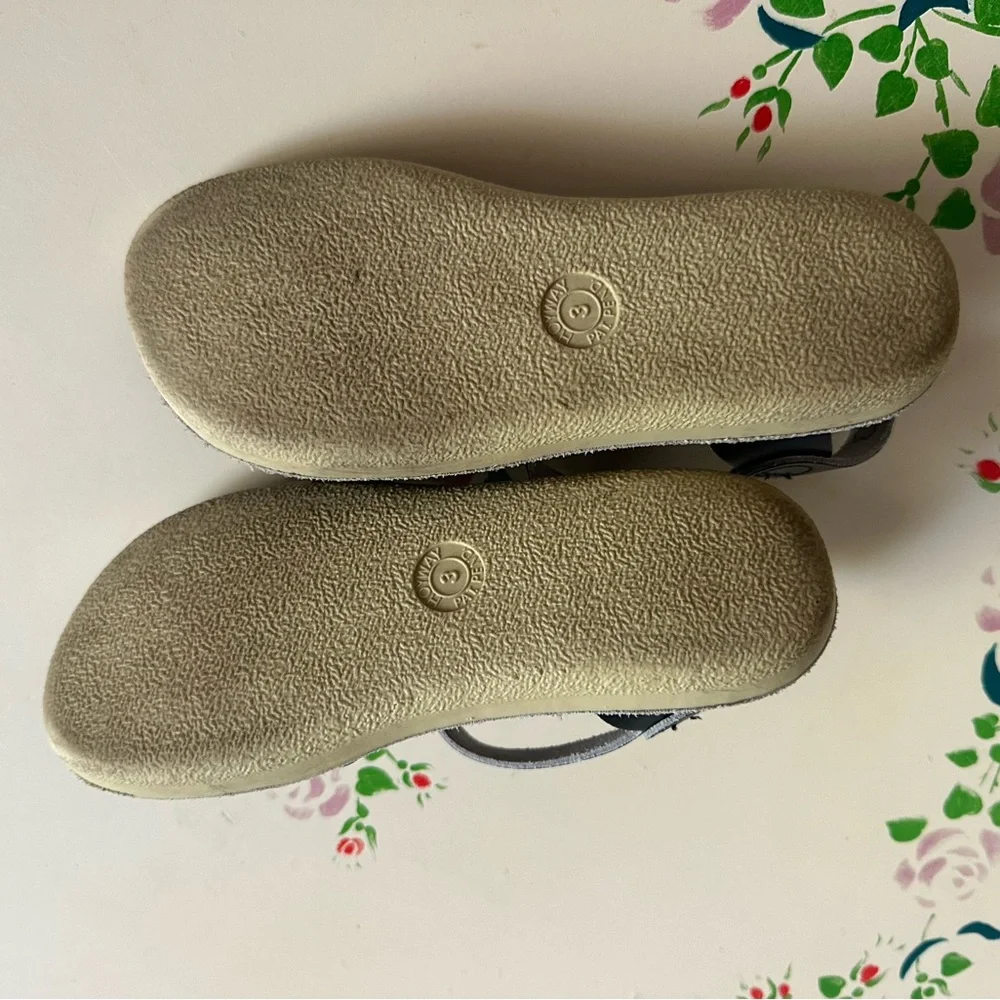 Salt Water Sun San Surfers Navy Leather Buckle Sandals - Picture 2 of 2
